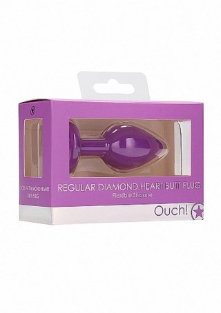 Diamond Heart Butt Plug - Regular - Purple Ouch!