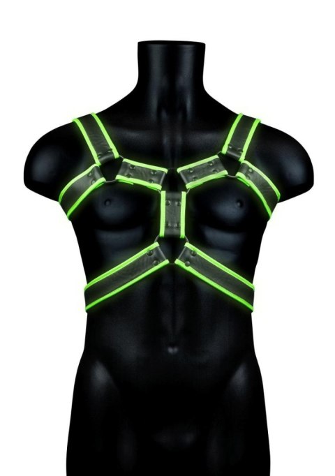 Body harness, świecący w ciemności, regulowany, BDSM, L/XL