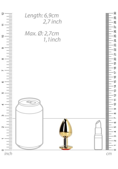 Metalowy złoty korek analny z kryształkiem w kształcie serca Small - Ouch!