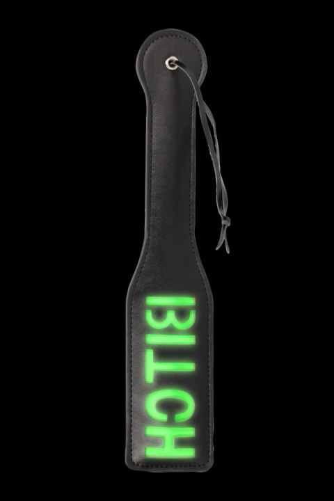 'Bitch'' Paddle - Glow in the Dark - Black/Neon Green Ouch!