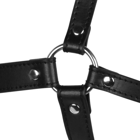 Head Harness with Solid Ball Gag - Black Ouch!