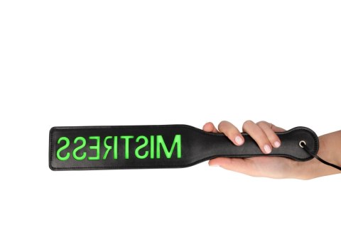 'Mistress'' Paddle - Glow in the Dark - Black/Neon Green Ouch!