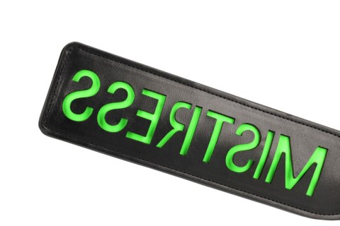 'Mistress'' Paddle - Glow in the Dark - Black/Neon Green Ouch!