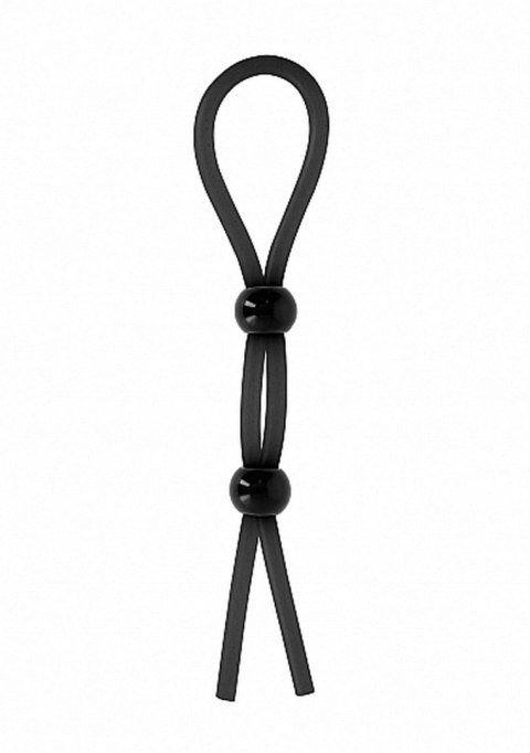 Double Ring Booster lasso / pierścień erekcyjny na penisa czarny - ShotsToys