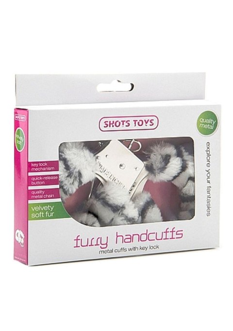 Kajdanki zebra z futerkiem - ShotsToys