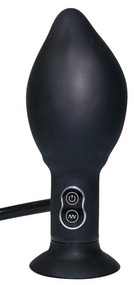 You2Toys True Black Vibrating Plug wibrujący korek analny nadmuchiwany 17 cm czarny