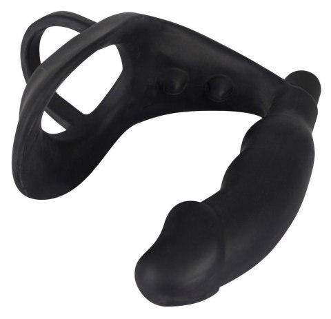 Black Velvets Silicone Ring and vibro plug masażer prostaty z pierścieniem erekcyjnym czarny