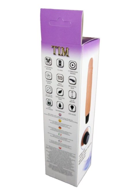 Realistyczny wibrator, 7 trybów wibracji, wodoodporny, 20 cm Realistyczny wibrator, 7 trybów wibracji, wodoodporny, 20 cm