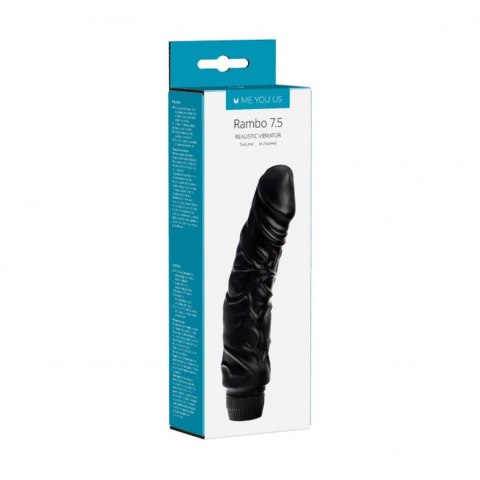 Wibrator-7,5" Perfect Pleasures Curved Veined Rambo Vibe ~ Black (2AA) Me You Us