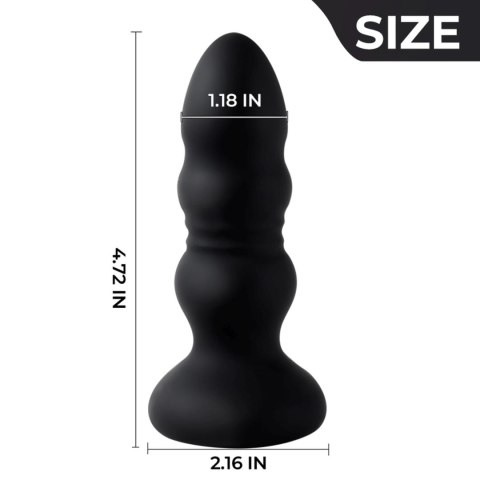 B-Series Cute wibrujący korek analny świecący 12 cm czarny