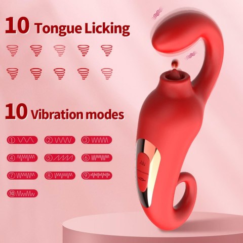 Wibrator-Merfi, 10 vibration functions, 10 frequency tongue licking USB B - Series Power