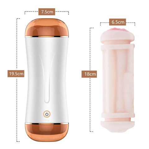 Masturbator - B - Series - Vibrating Masturbation Cup USB 10 function + Interactive Function / Double Ends B - Series Fox