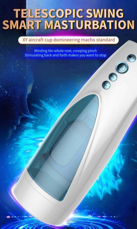 Masturbator-Vibrating, Rotating and Flashing Masturbation USB 10+10 Function / Talk Mode B - Series Fox