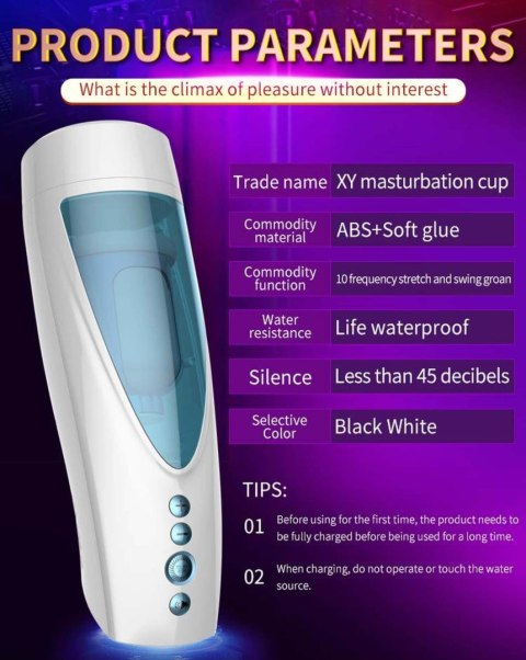 Masturbator-Vibrating, Rotating and Flashing Masturbation USB 10+10 Function / Talk Mode B - Series Fox