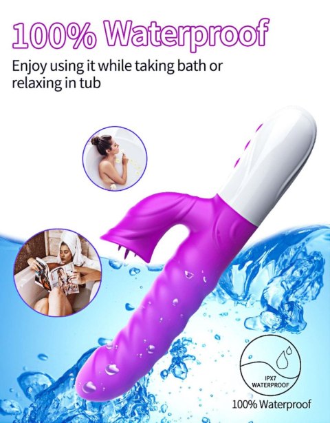 Wibrator-Silicon, Vibrator 7 Function and Heating Mode, PURPLE B - Series Fox