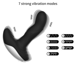 Wibrator-Silicone Massager USB 7 Function + Pulsator / Heating BLACK B - Series Fox