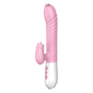 Wibrator-Silicone Vibrator USB 7 Function and Thrusting Function / Heating, pink B - Series Fox