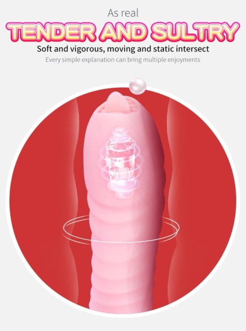 Wibrator-Silicone Vibrator USB 7 Function and Thrusting Function / Heating, pink B - Series Fox