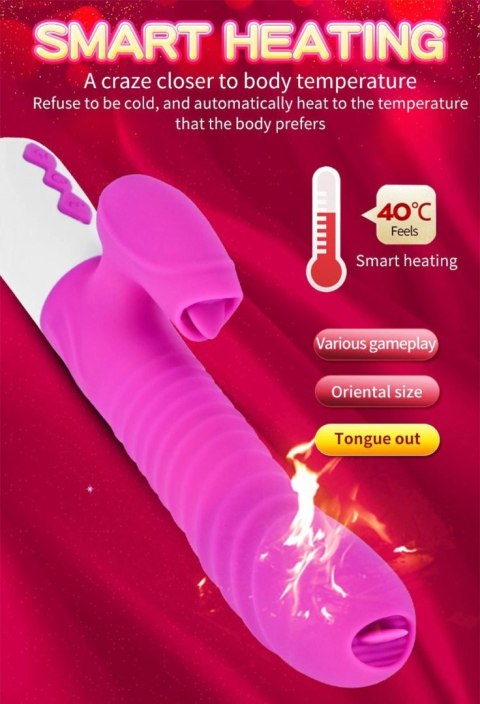 Wibrator-Silicone Vibrator USB 7 Function and Thrusting Function / Heating, purple B - Series Fox