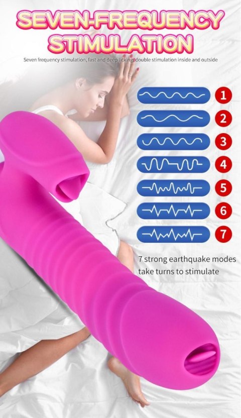 Wibrator-Silicone Vibrator USB 7 Function and Thrusting Function / Heating, purple B - Series Fox