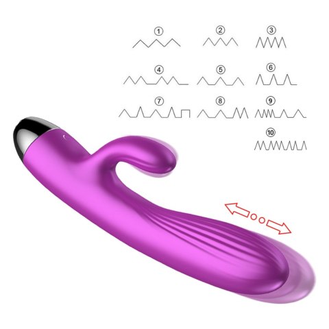 Wibrator-Silicone Vibrator and Pulsator Purple USB 7+7 Function / Heating B - Series Fox