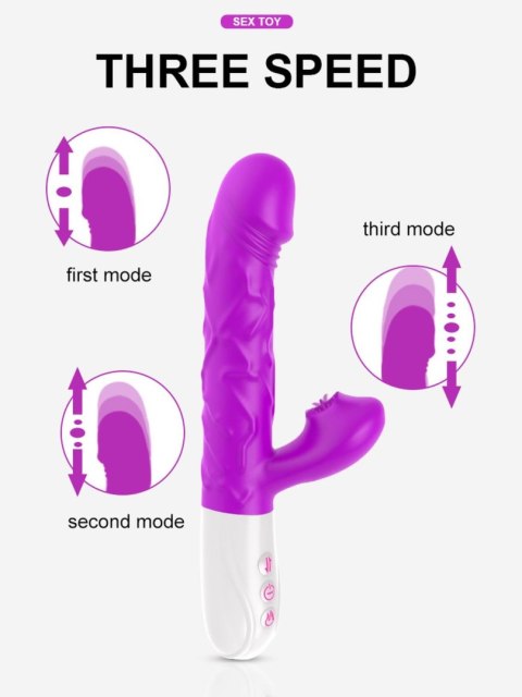 Wibrator- SiliconeTongue Vibrator, USB 10 Function B - Series Fox