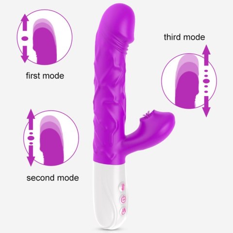 Wibrator- SiliconeTongue Vibrator, USB 10 Function B - Series Fox