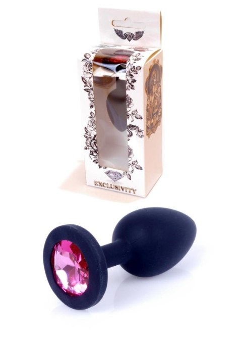 Plug-Jewellery Black Silicon PLUG Small- Pink Diamond B - Series HeavyFun