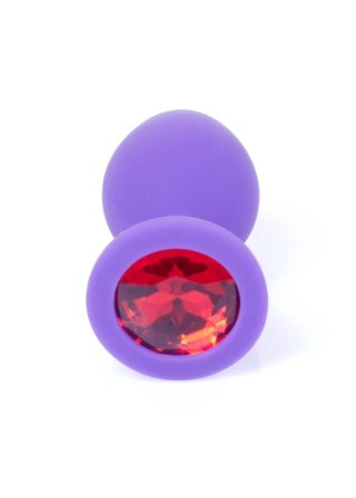 Plug-Jewellery Purple Silicon PLUG Medium- Red Diamond B - Series HeavyFun