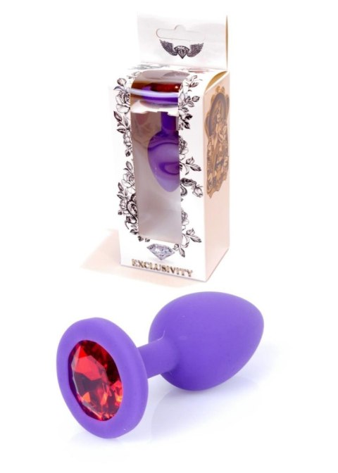 Plug-Jewellery Purple Silicon PLUG Small- Red Diamond B - Series HeavyFun