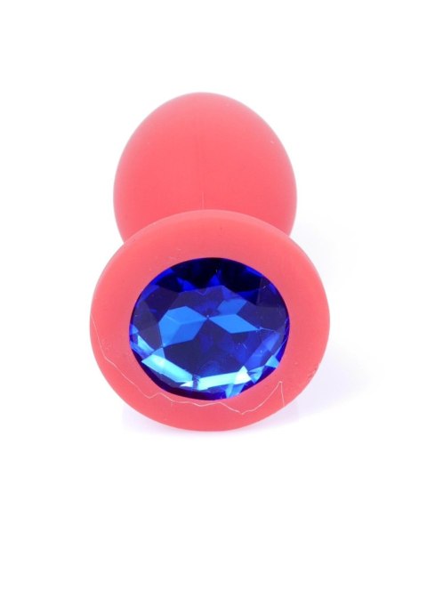 Plug-Jewellery Red Silicon PLUG Small- Blue Diamond B - Series HeavyFun