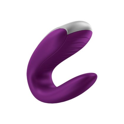 Double Fun wibrator dla par sterowany telefonem i pilotem fioletowy - Satisfyer