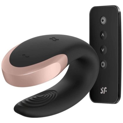 Double Love wibrator dla par sterowany telefonem i pilotem czarny - Satisfyer