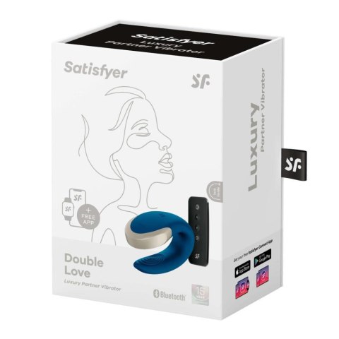 Double Love wibrator dla par sterowany telefonem i pilotem niebieski - Satisfyer