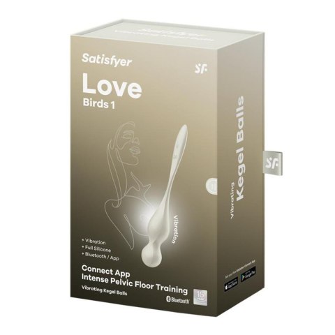 Love Birds 1 wibrujące kulki gejszy sterowane telefonem białe - Satisfyer