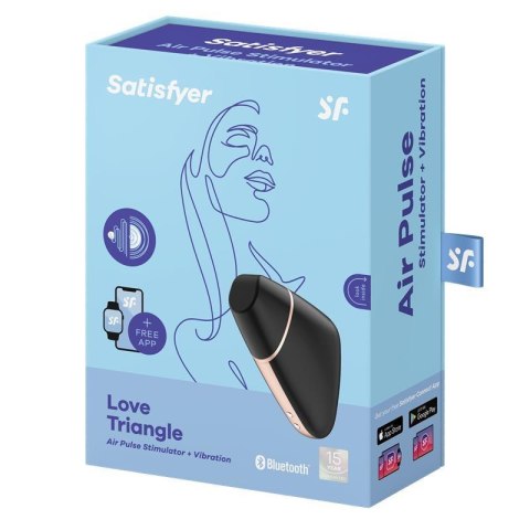 Wibrator - Love Triangle Air Pulse Stimulator + Vibration Black Satisfyer