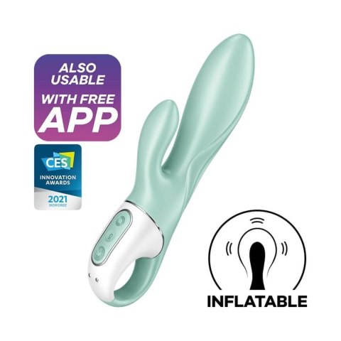 Air Pump Bunny 5 wibrator króliczek sterowany telefonem zielony - Satisfyer