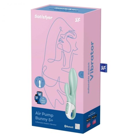 Air Pump Bunny 5 wibrator króliczek sterowany telefonem zielony - Satisfyer