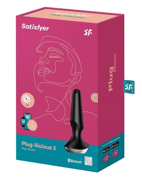 Satisfyer Plug-ilicious 2 wibrujący korek analny sterowany telefonem czarny