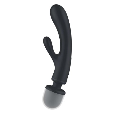 Satisfyer Triple Lover wibrator króliczek + masażer różdżka czarny