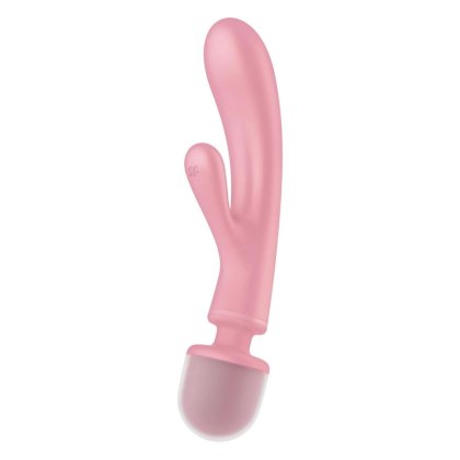 Satisfyer Triple Lover wibrator króliczek + masażer różdżka różowy