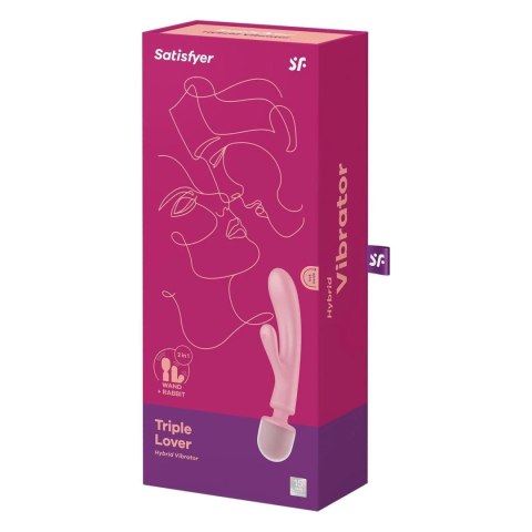 Satisfyer Triple Lover wibrator króliczek + masażer różdżka różowy