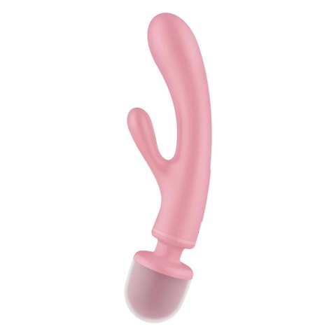 Satisfyer Triple Lover wibrator króliczek + masażer różdżka różowy