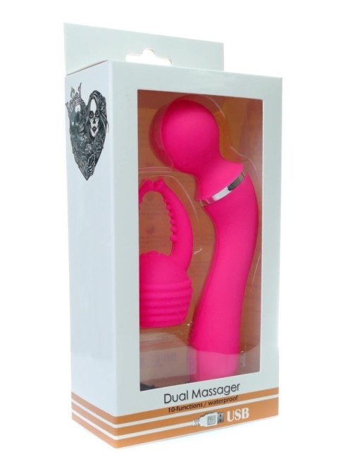 Dual Massager + overlay USB 10+10 functions Pink B - Series Vision