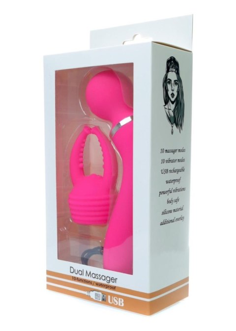 Dual Massager + overlay USB 10+10 functions Pink B - Series Vision