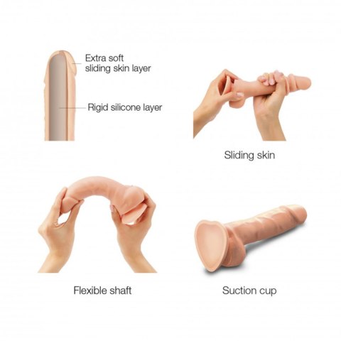 Dildo realistyczne 18 cm – silikon, sliding skin, podwójna gęstość M