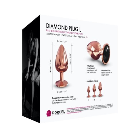 Dorcel Diamond Plug L korek analny z kryształkiem różowe złoto