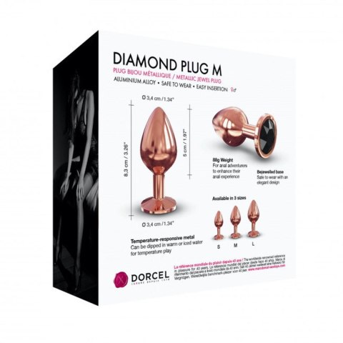 Dorcel Diamond Plug M korek analny z kryształkiem różowe złoto