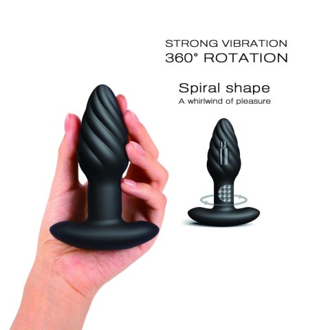 Spin Plug wibrujący korek analny sterowany pilotem 10 cm czarny - Dorcel