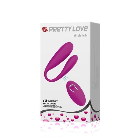 Aldrich wibrator dla par sterowany pilotem fioletowy, 12 funkcji wibracji - Pretty Love